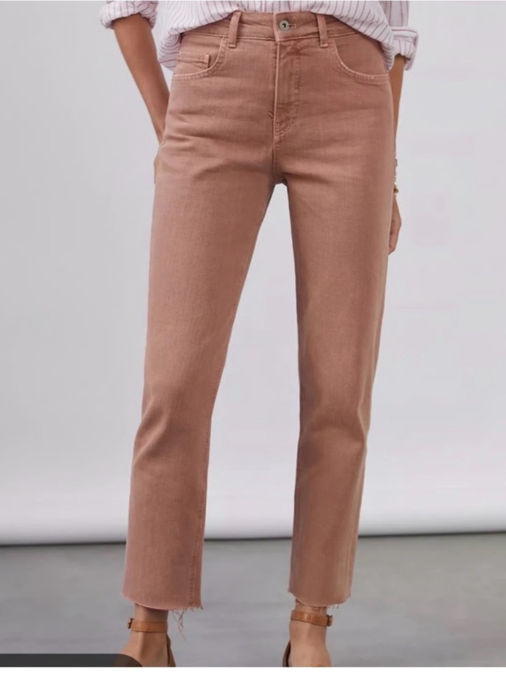 NWOT Anthropologie Pilcro The Vintage Straight Jeans in dusty rose